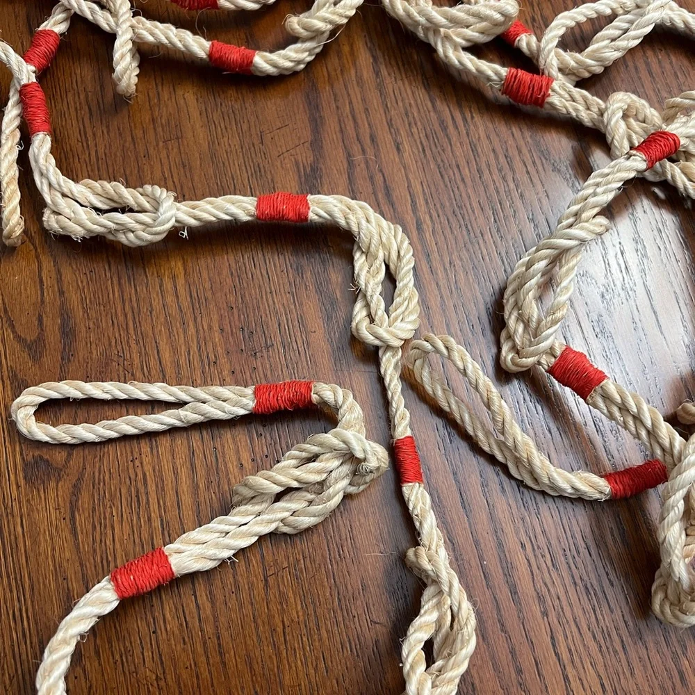 Vintage cowboy rope garland, 7 ft long